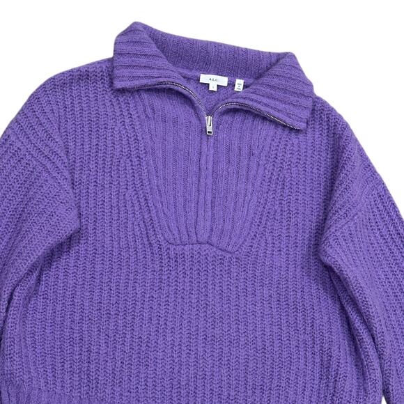 A.L.C. Everett Half-Zip Sweater in Purple - Picture 8 of 9